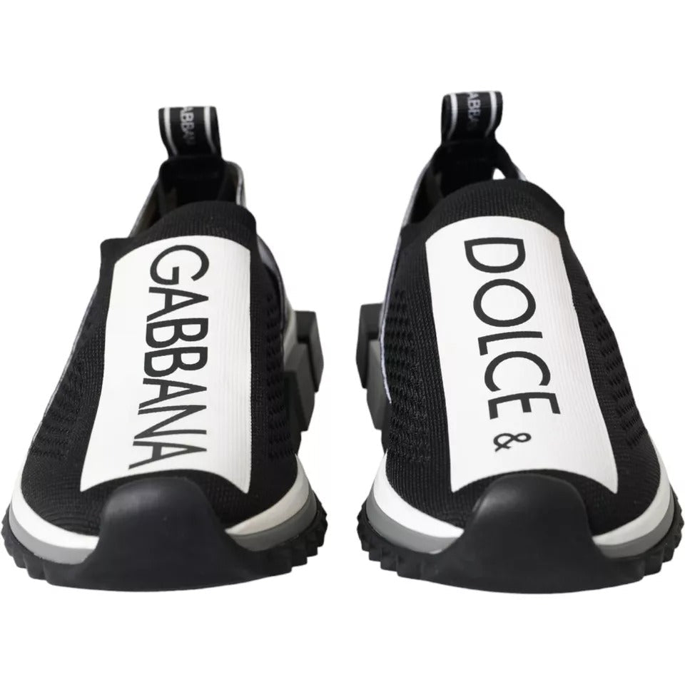 Dolce & Gabbana Black White Slip On Sorrento Sneakers Shoes - RIMODA