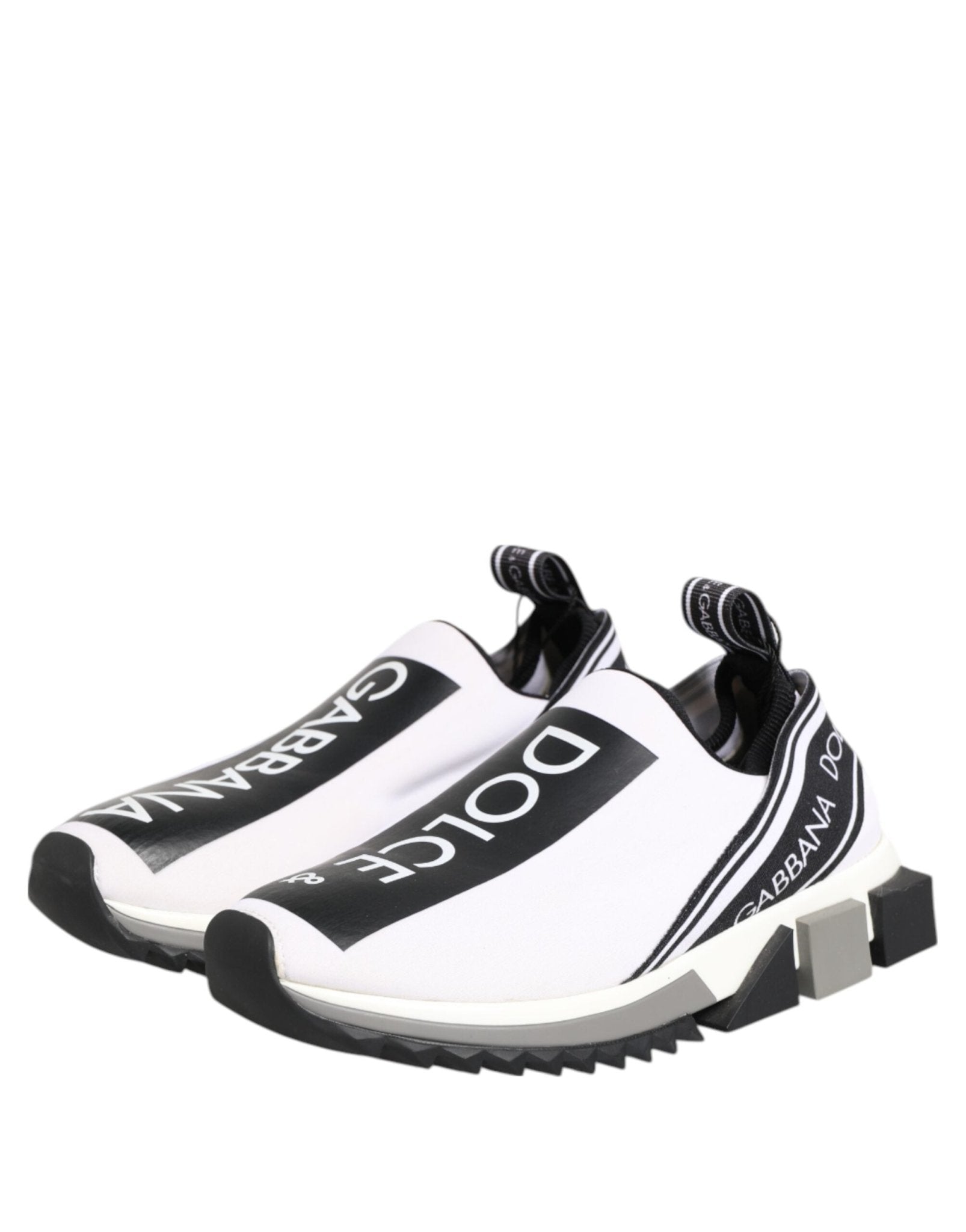 Dolce & Gabbana Black White Slip On Sorrento Sneakers Shoes - RIMODA