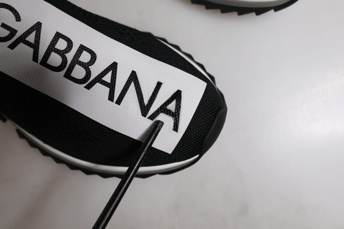Dolce & Gabbana Black White Slip On Sorrento Sneakers Shoes - RIMODA