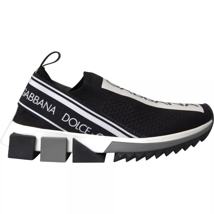 Dolce & Gabbana Black White Slip On Sorrento Sneakers Shoes - RIMODA