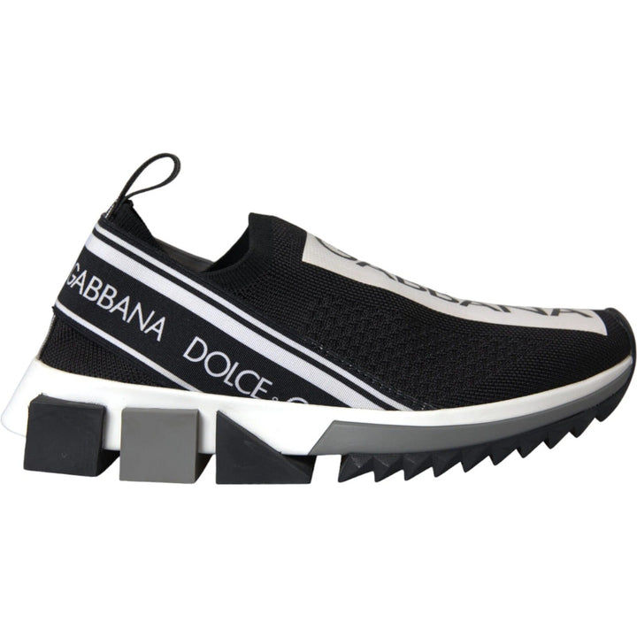 Dolce & Gabbana Black White Slip On Sorrento Sneakers Shoes - RIMODA