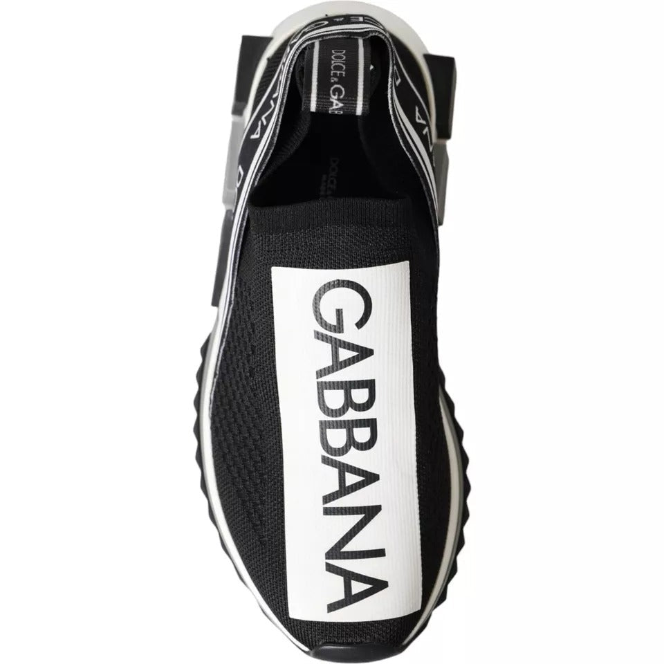 Dolce & Gabbana Black White Slip On Sorrento Sneakers Shoes - RIMODA