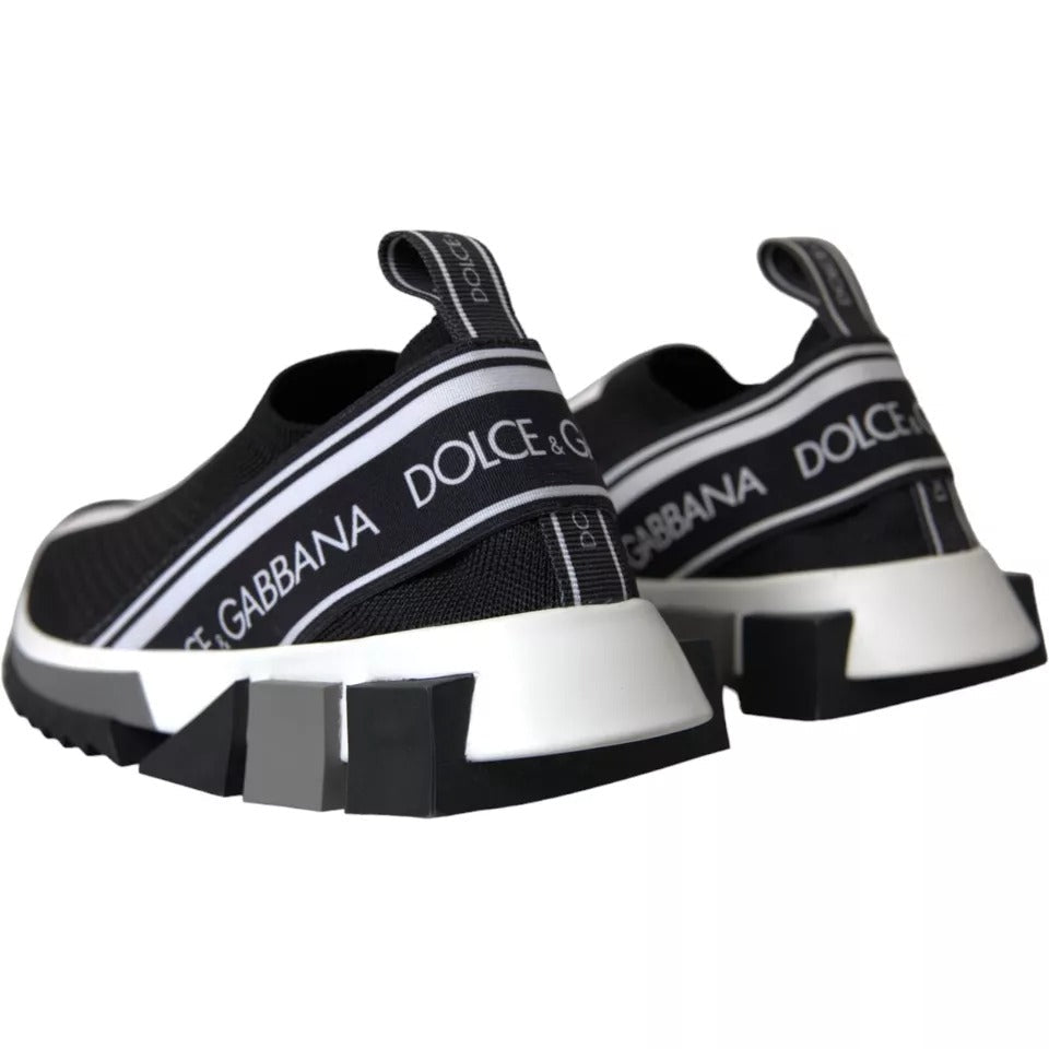 Dolce & Gabbana Black White Slip On Sorrento Sneakers Shoes - RIMODA