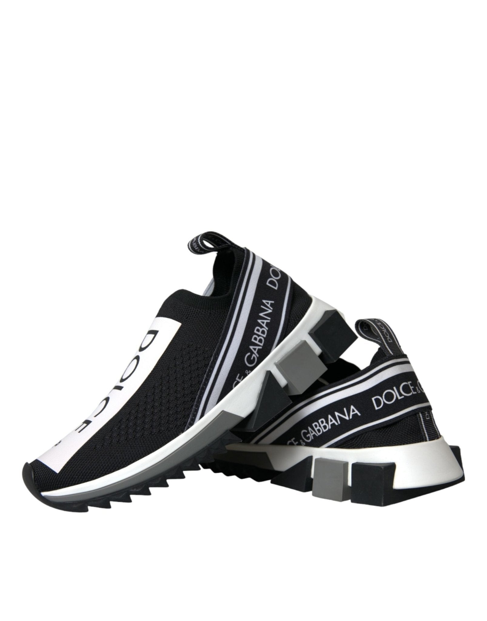 Dolce & Gabbana Black White Slip On Sorrento Sneakers Shoes - RIMODA