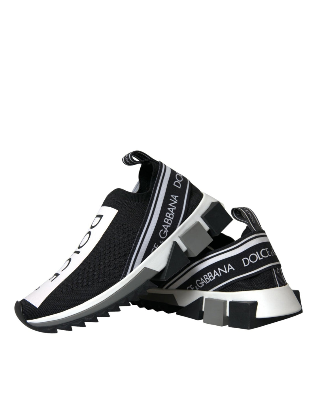 Dolce & Gabbana Black White Slip On Sorrento Sneakers Shoes - RIMODA