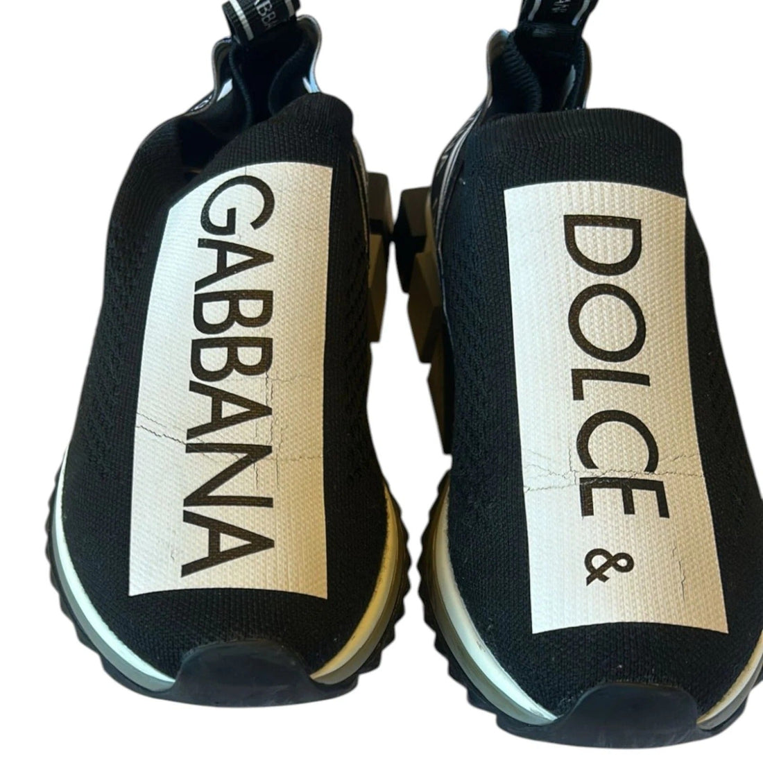Dolce & Gabbana Black White Slip On Sorrento Sneakers Shoes - RIMODA