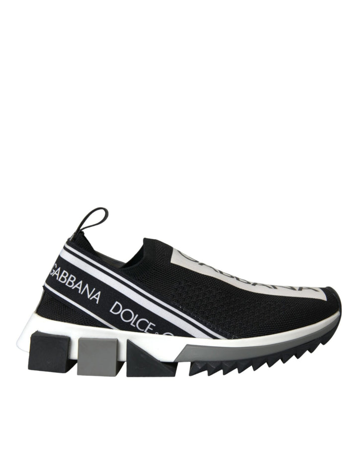 Dolce & Gabbana Black White Slip On Sorrento Sneakers Shoes - RIMODA