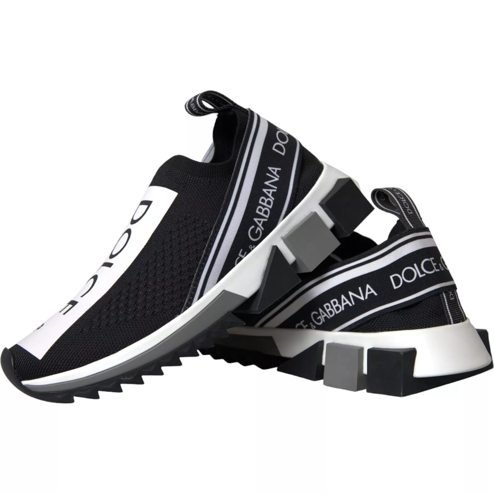 Dolce & Gabbana Black White Slip On Sorrento Sneakers Shoes - RIMODA