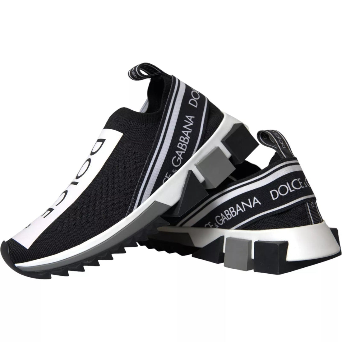 Dolce & Gabbana Black White Slip On Sorrento Sneakers Shoes - RIMODA