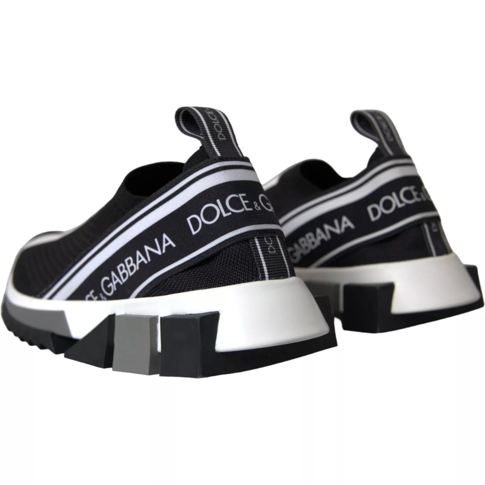 Dolce & Gabbana Black White Slip On Sorrento Sneakers Shoes - RIMODA