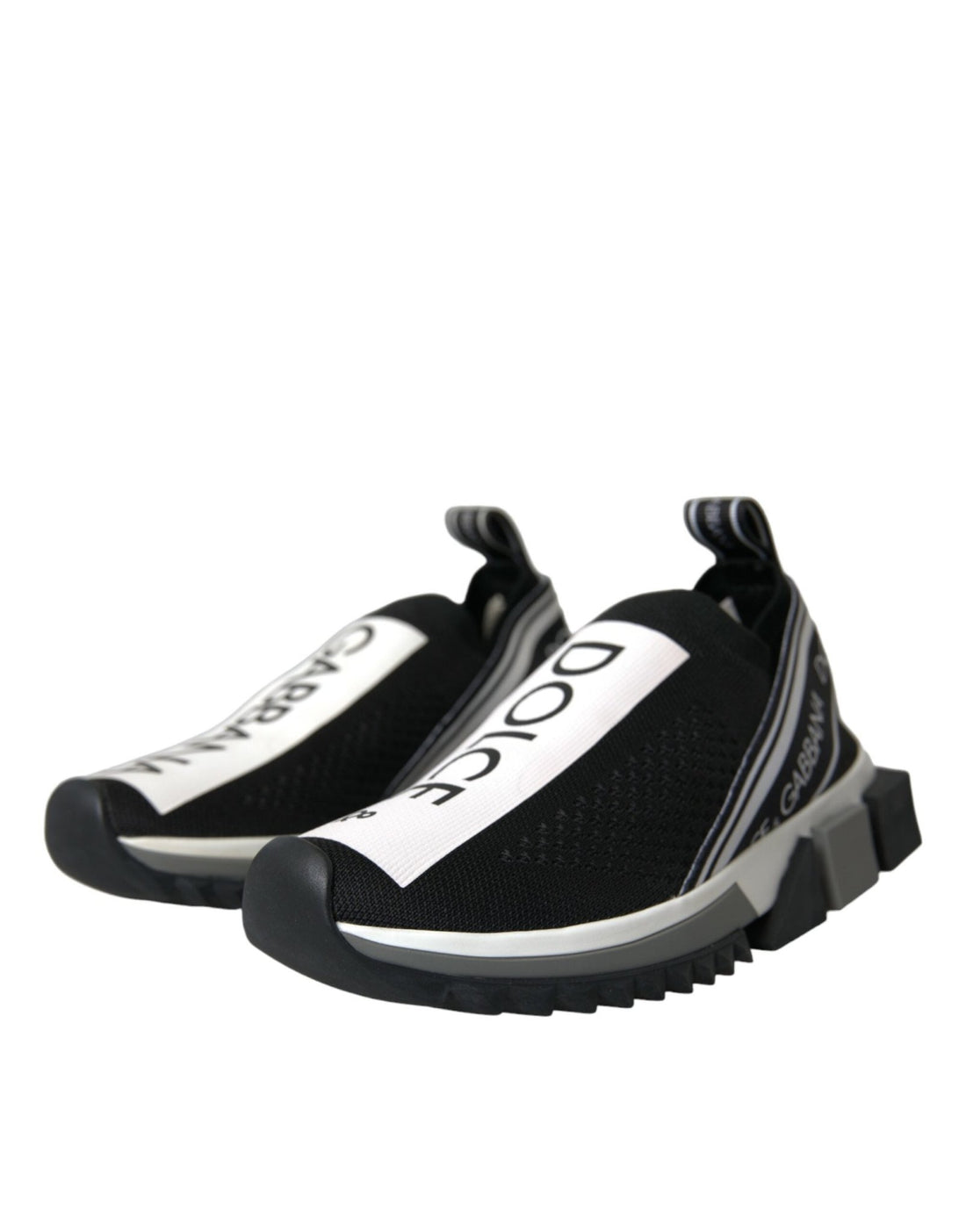 Dolce & Gabbana Black White Slip On Sorrento Sneakers Shoes - RIMODA