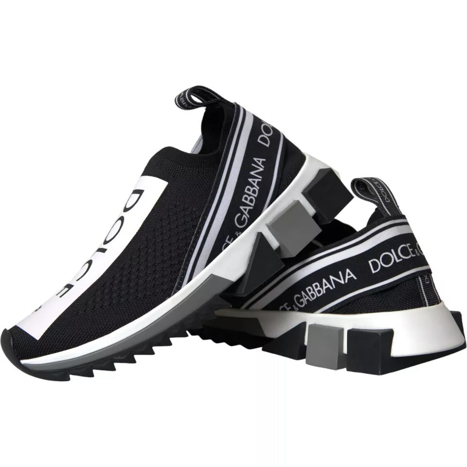 Dolce & Gabbana Black White Slip On Sorrento Sneakers Shoes - RIMODA
