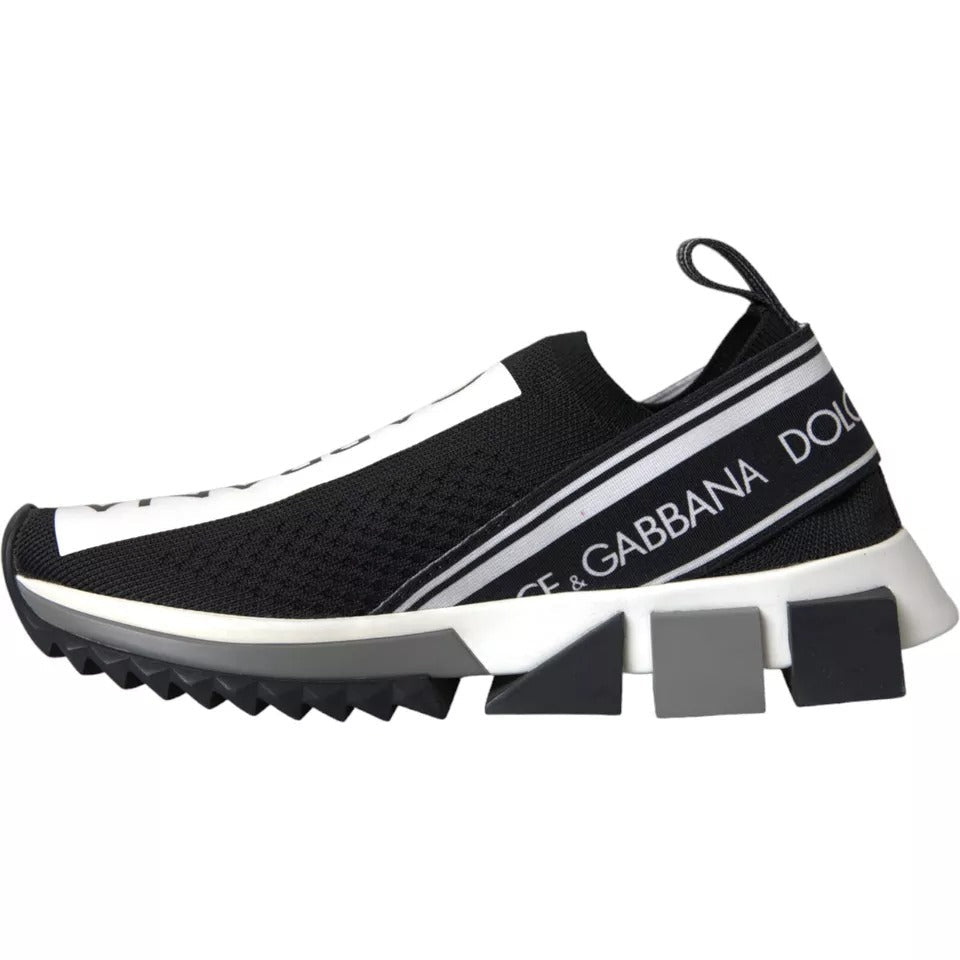 Dolce & Gabbana Black White Slip On Sorrento Sneakers Shoes - RIMODA