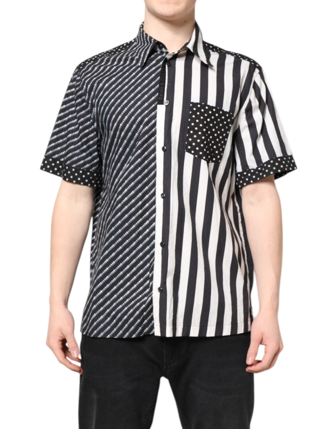 Dolce & Gabbana Black White Stripe Button Down Casual Shirt - RIMODA