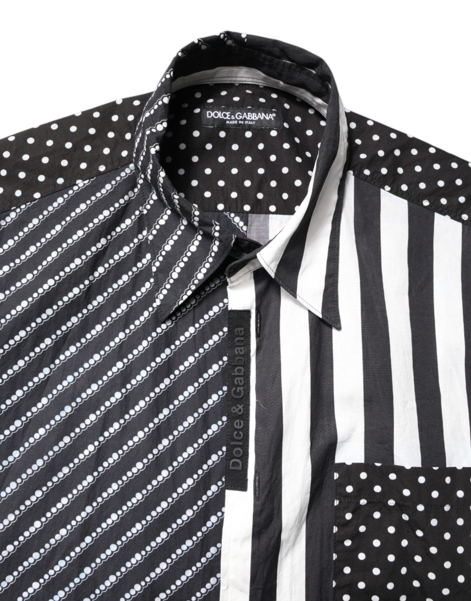 Dolce & Gabbana Black White Stripe Button Down Casual Shirt - RIMODA