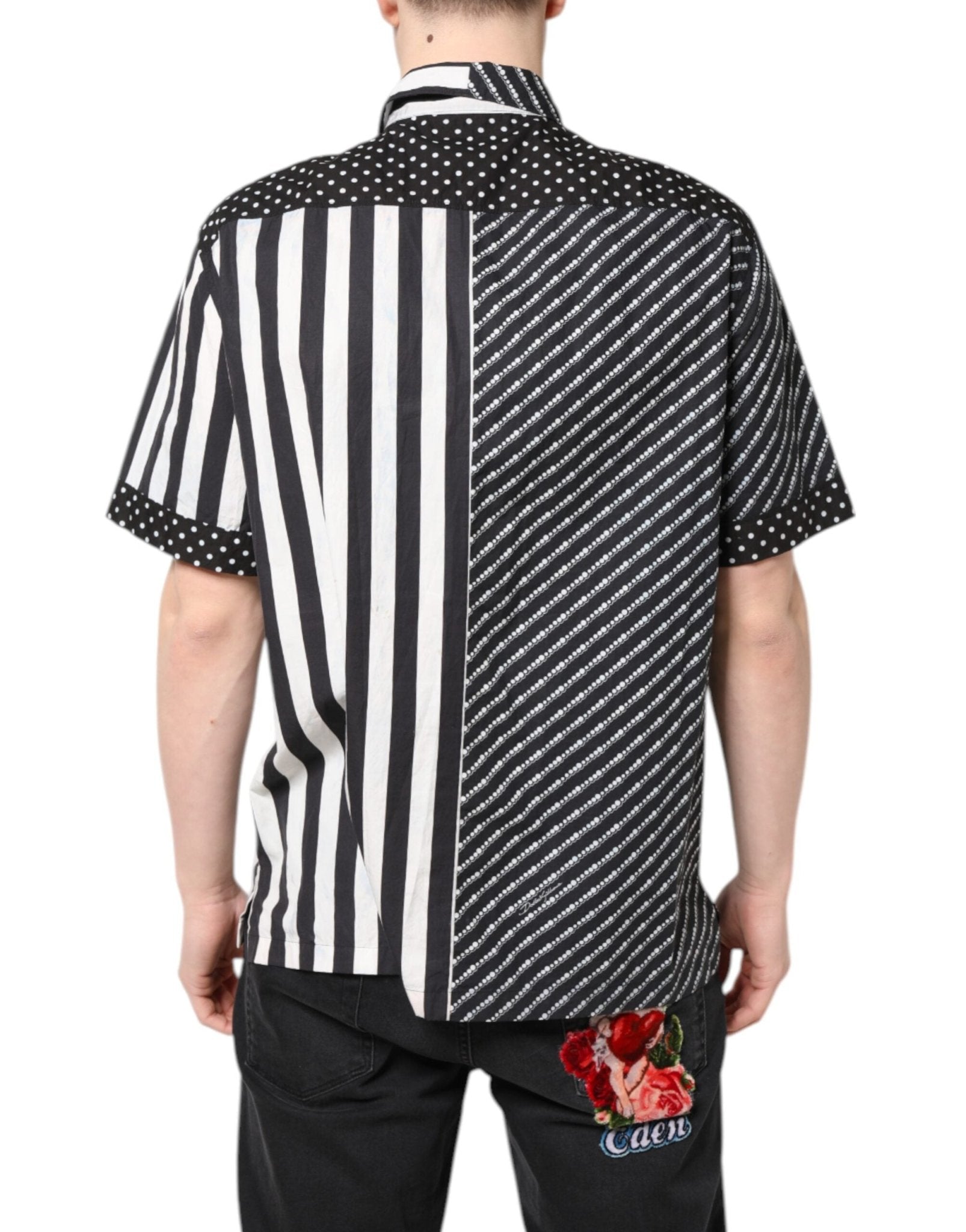 Dolce & Gabbana Black White Stripe Button Down Casual Shirt - RIMODA