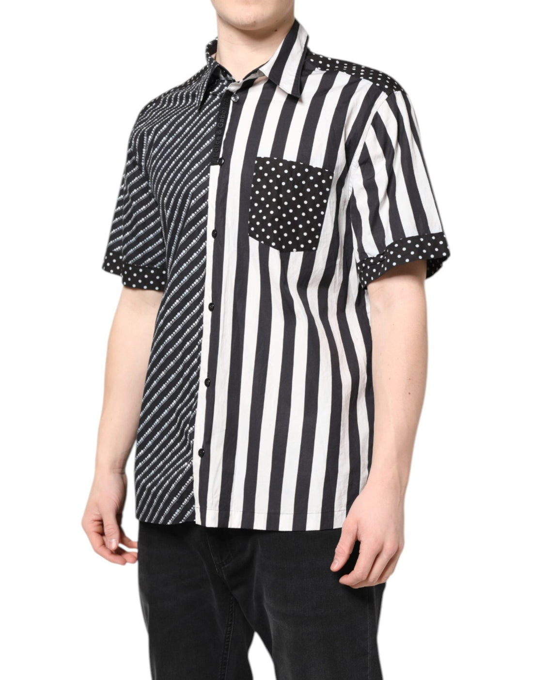 Dolce & Gabbana Black White Stripe Button Down Casual Shirt - RIMODA