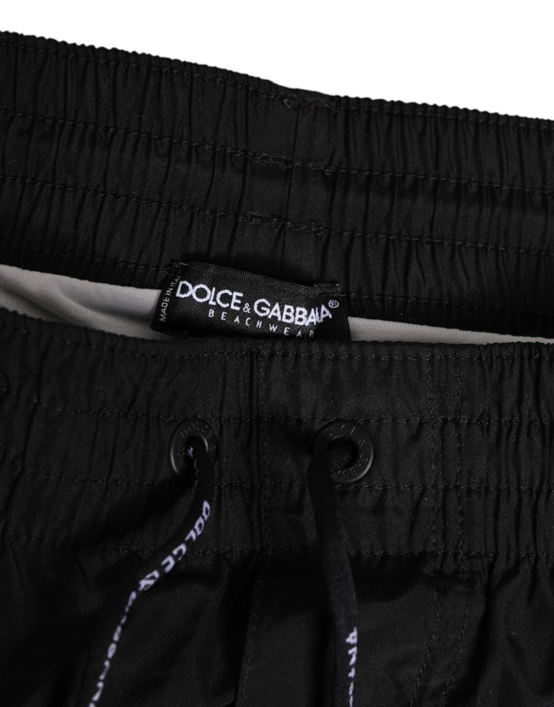 Dolce & Gabbana Black White Striped DG Logo Men Short Swimwear - RIMODA
