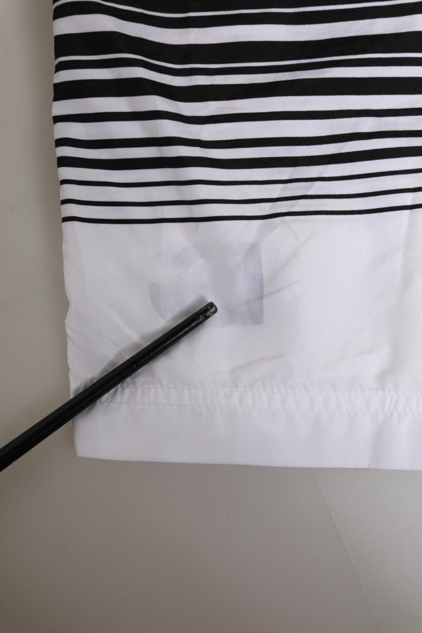 Dolce & Gabbana Black White Striped DG Logo Men Short Swimwear - RIMODA