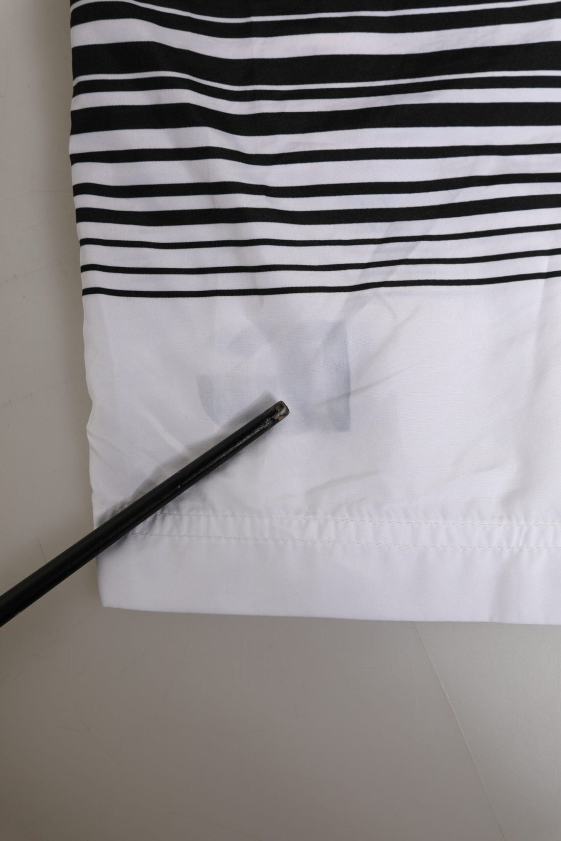 Dolce & Gabbana Black White Striped DG Logo Men Short Swimwear - RIMODA