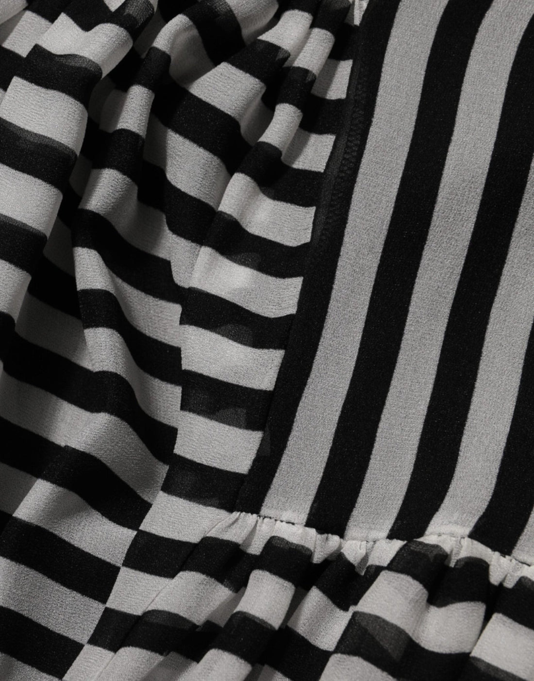 Dolce & Gabbana Black White Stripes Silk V-neck Midi Dress - RIMODA