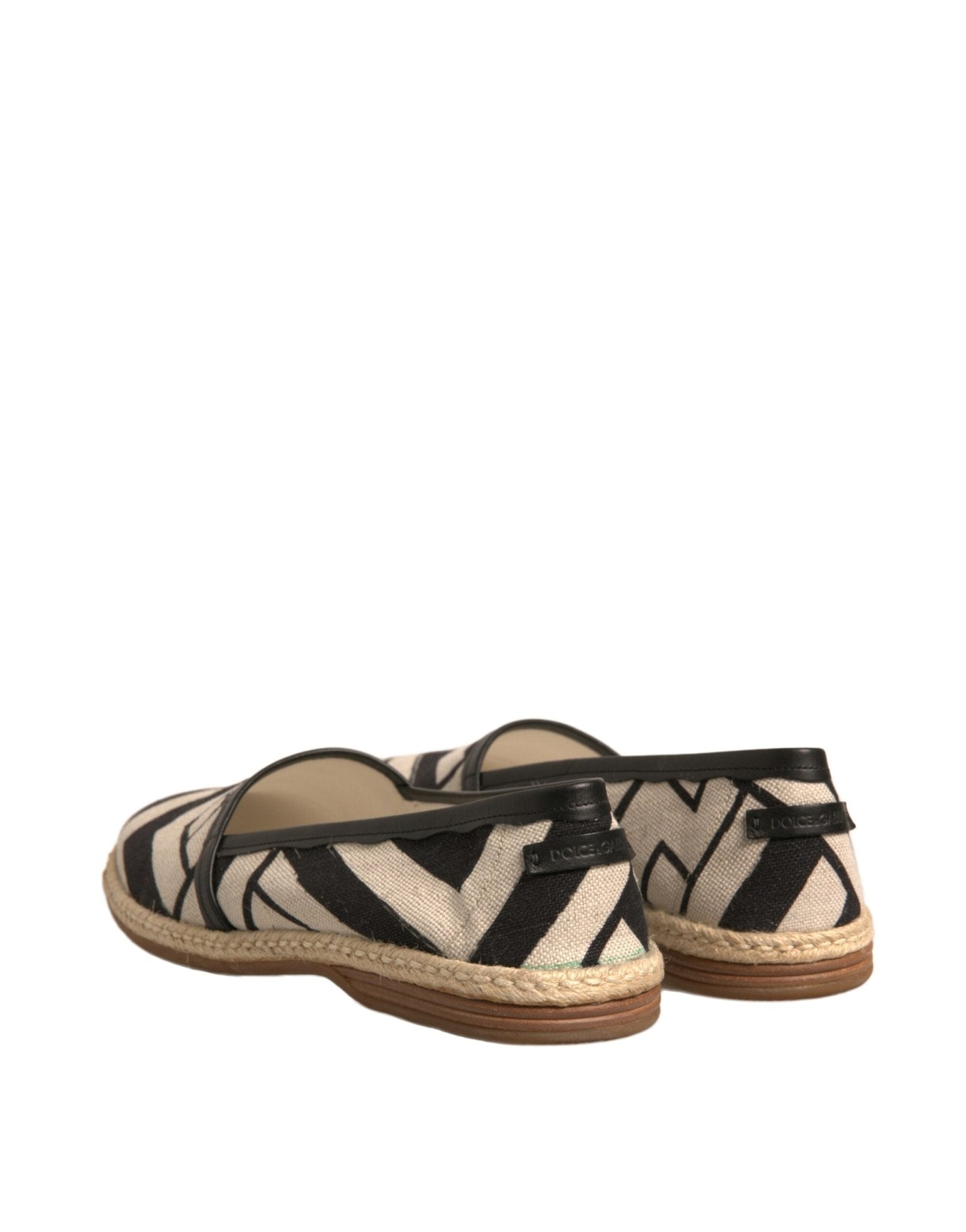 Dolce & Gabbana Black White Stripes Slip On Espadrille Shoes - RIMODA