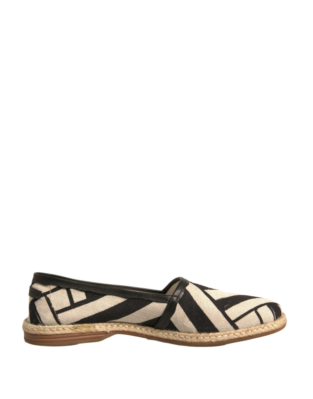 Dolce & Gabbana Black White Stripes Slip On Espadrille Shoes - RIMODA