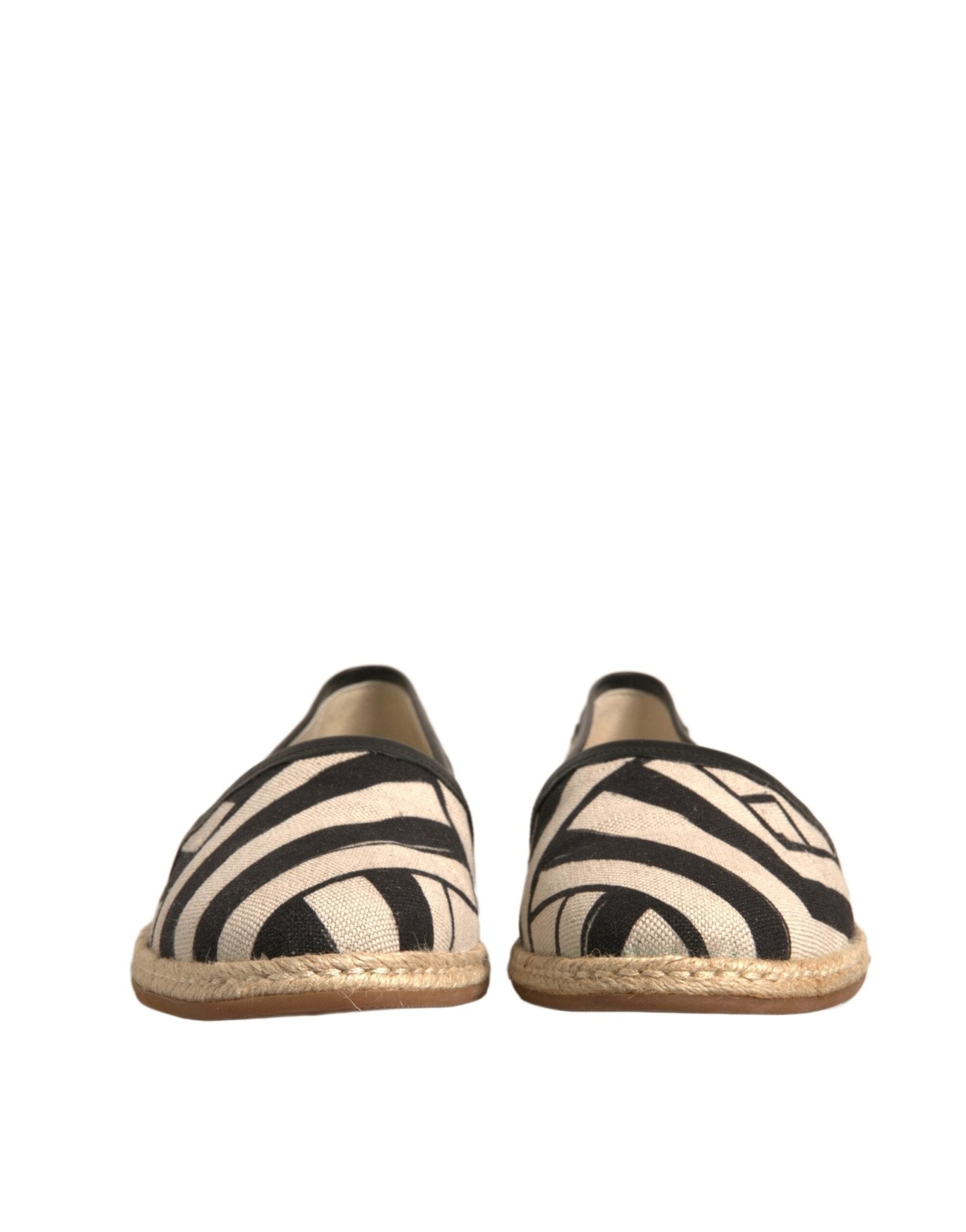 Dolce & Gabbana Black White Stripes Slip On Espadrille Shoes - RIMODA
