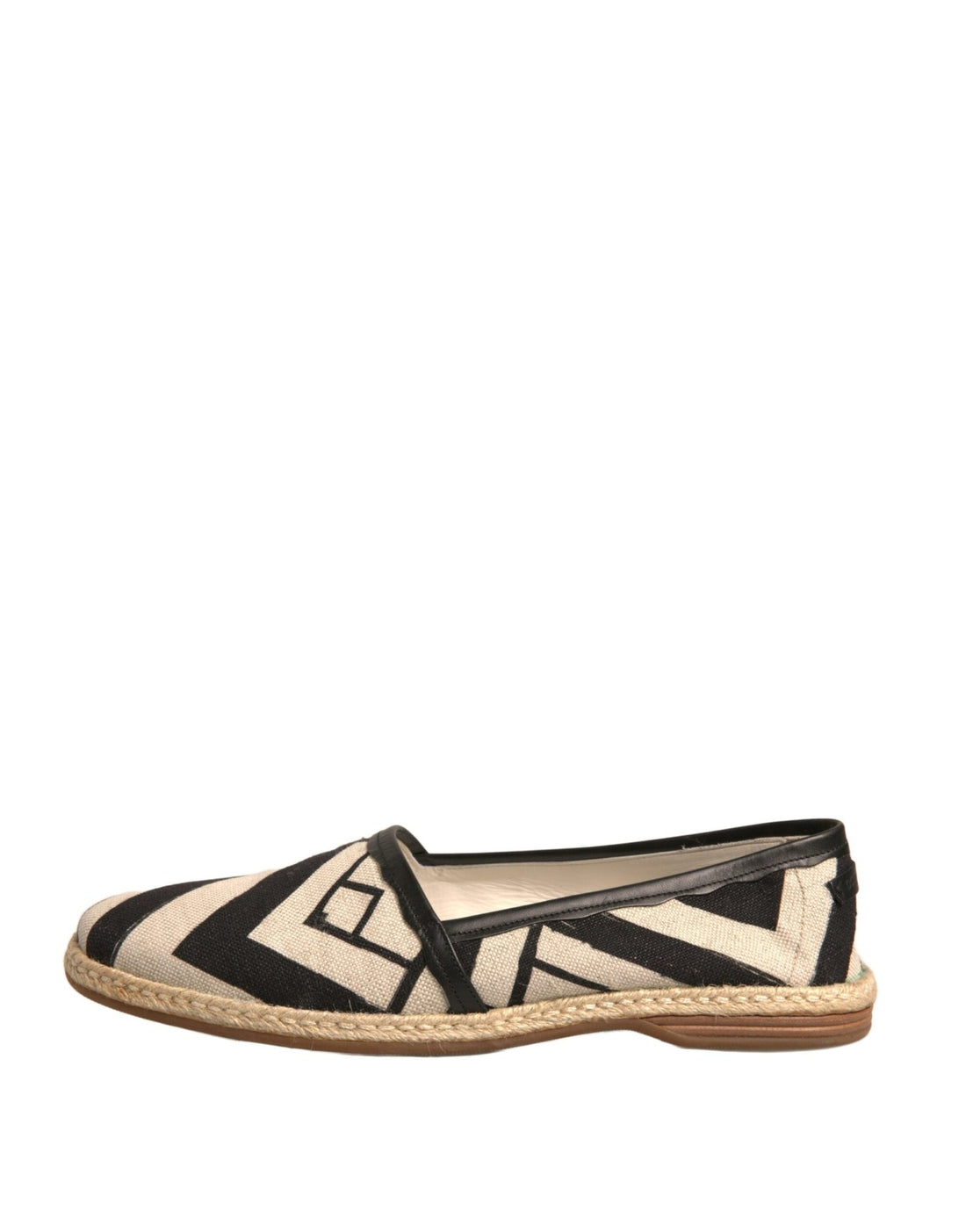 Dolce & Gabbana Black White Stripes Slip On Espadrille Shoes - RIMODA