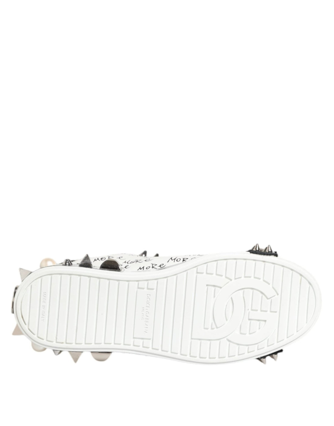 Dolce & Gabbana Black White Studded Low Top Sneakers Shoes - RIMODA