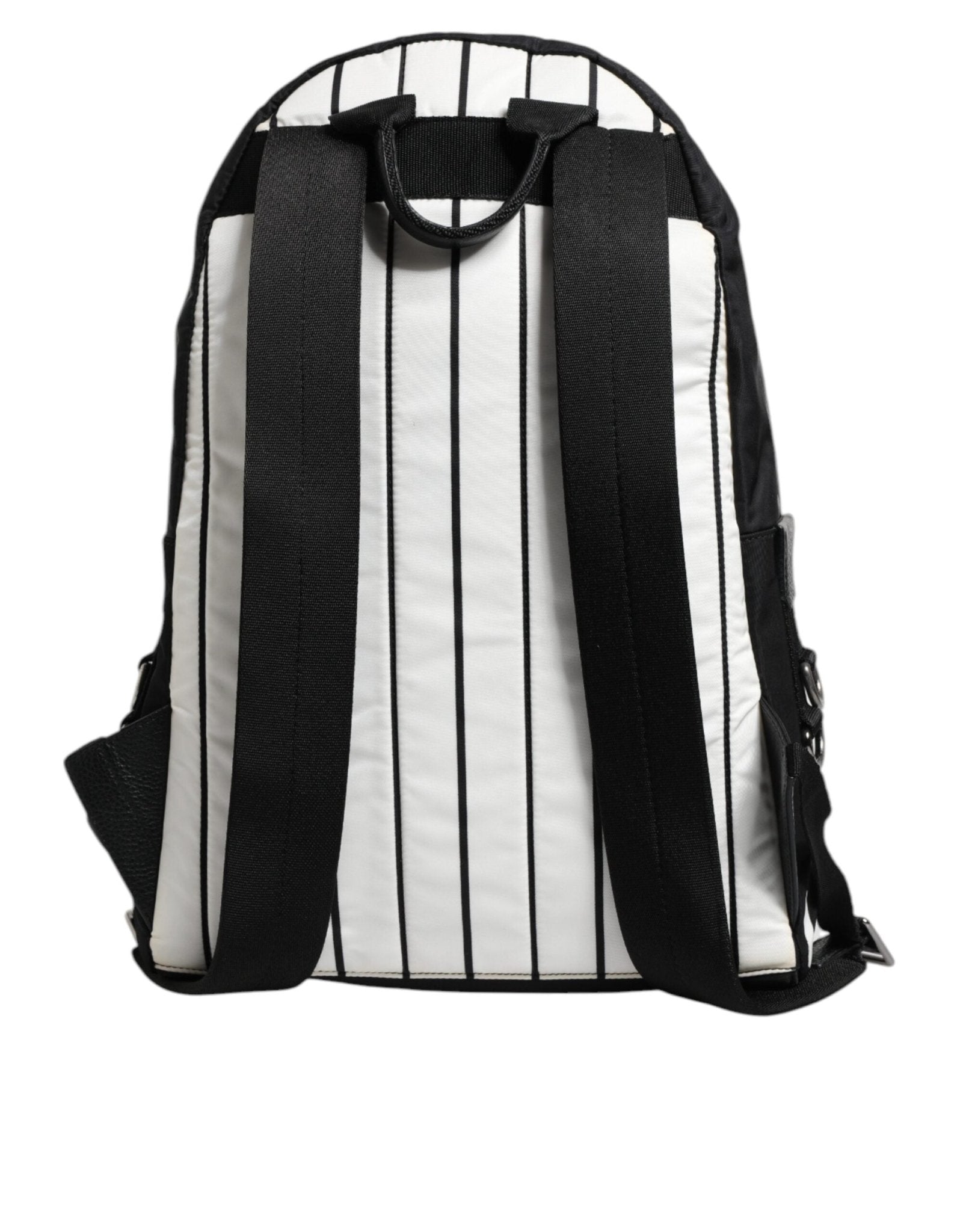 Dolce & Gabbana Black White Vulcano Royal King Print Men Backpack Bag - RIMODA