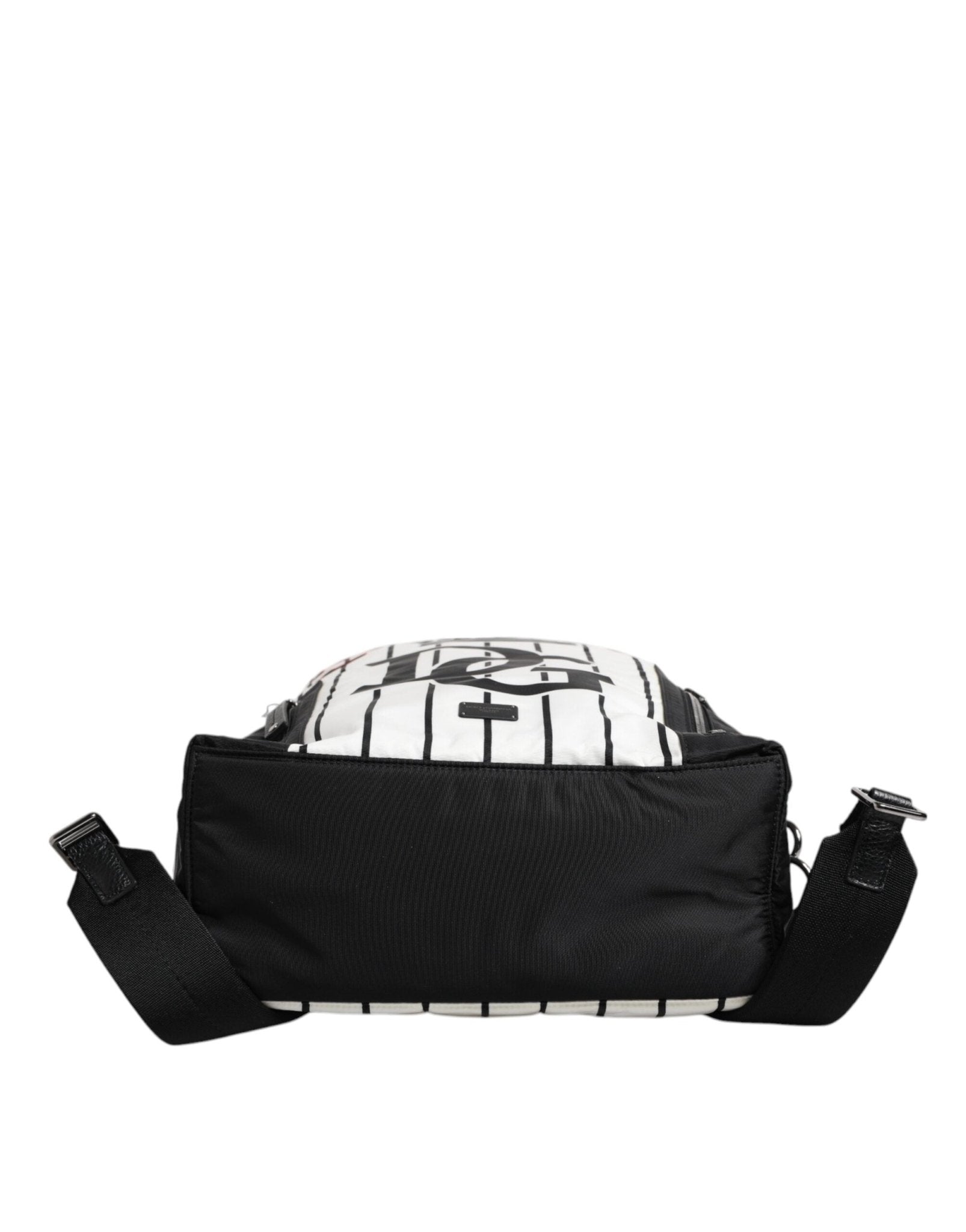 Dolce & Gabbana Black White Vulcano Royal King Print Men Backpack Bag - RIMODA
