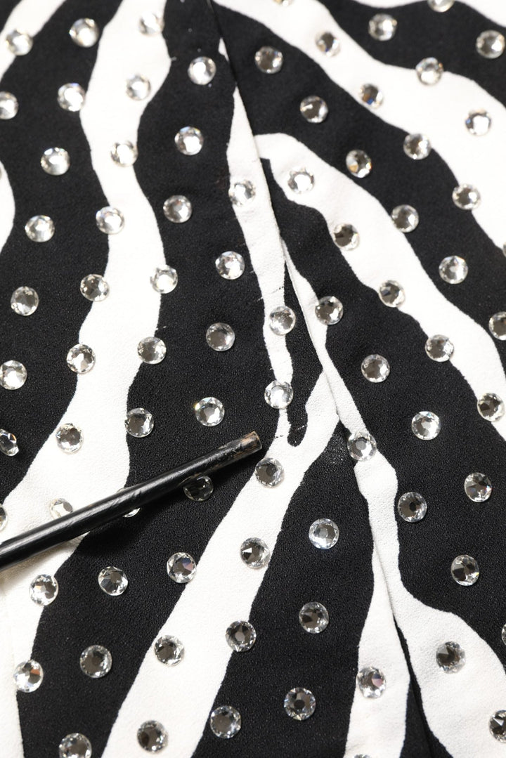 Dolce & Gabbana Black White Zebra Crystal Embellished Dress - RIMODA