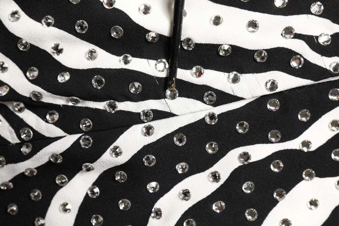 Dolce & Gabbana Black White Zebra Crystal Embellished Dress - RIMODA
