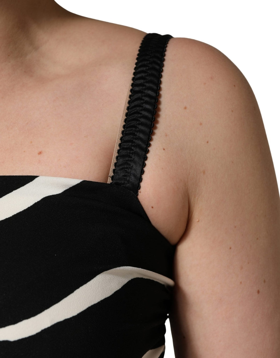 Dolce & Gabbana Black White Zebra Print CadyCalf Length Dress - RIMODA