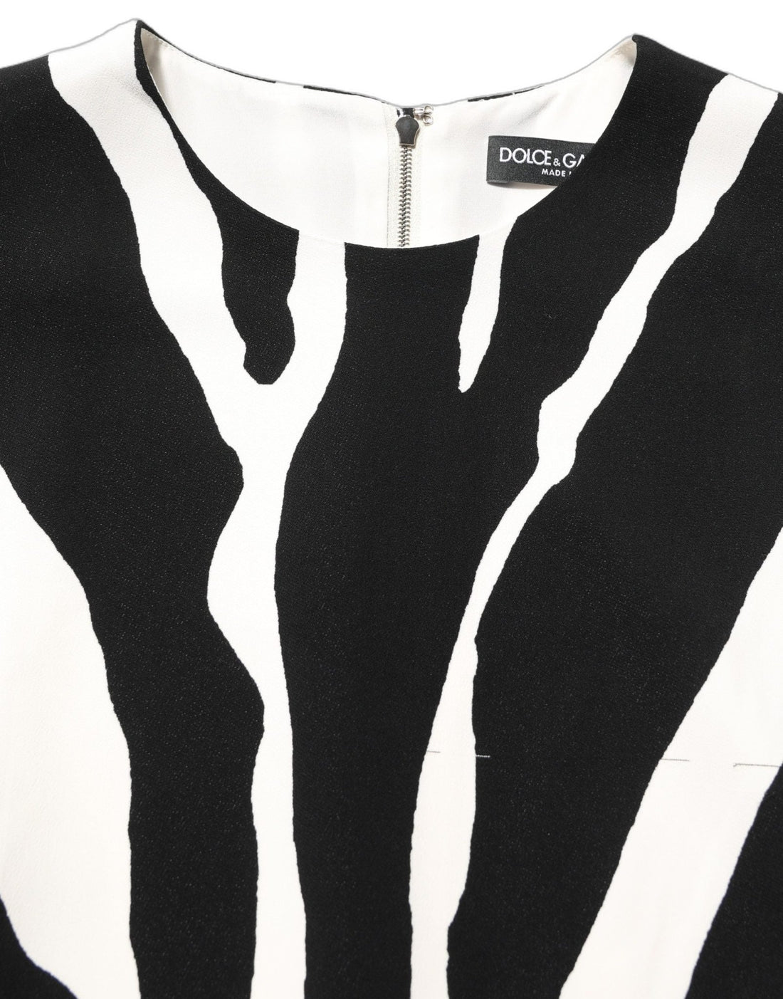 Dolce & Gabbana Black White Zebra Print Viscose Mini Dress - RIMODA