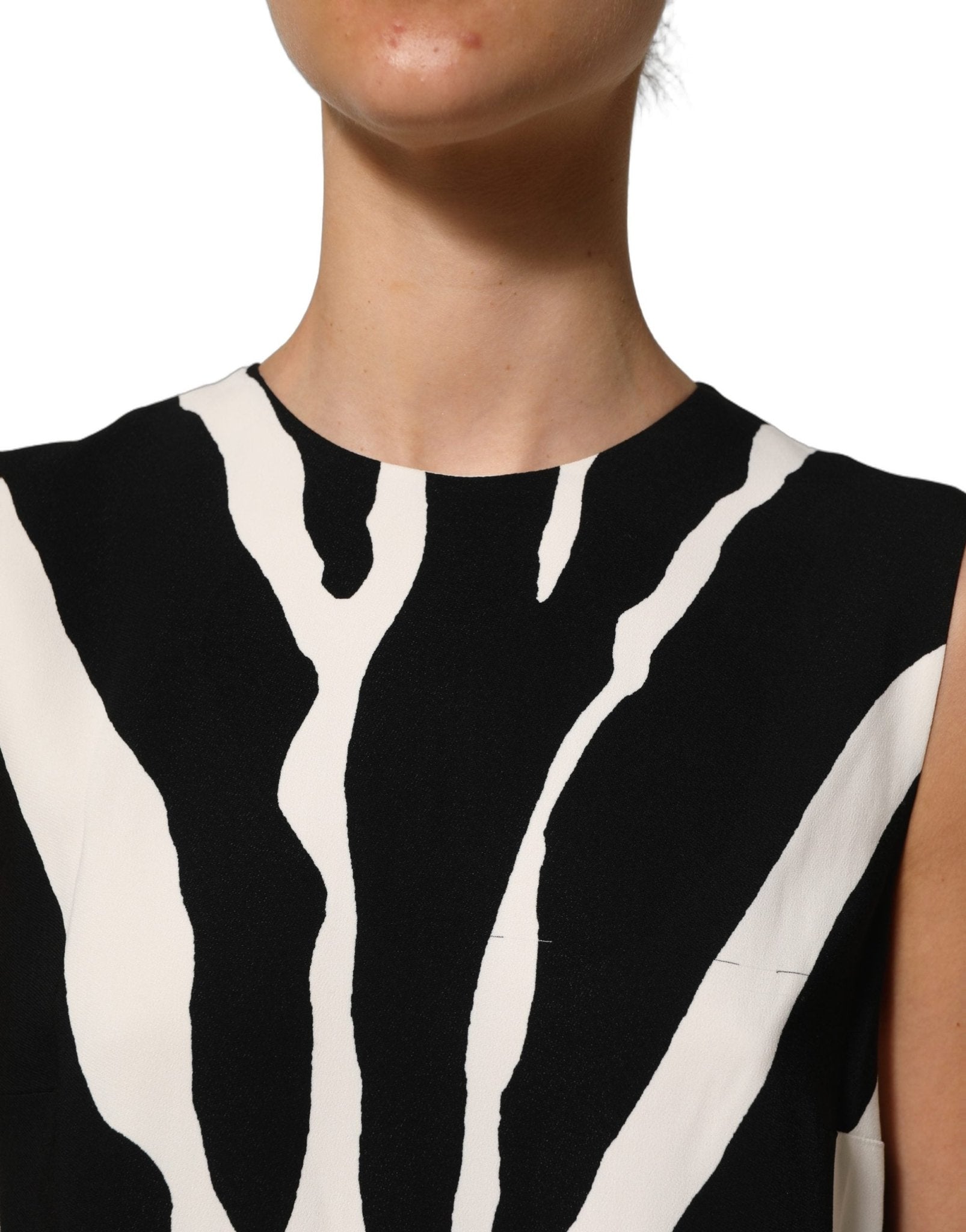 Dolce & Gabbana Black White Zebra Print Viscose Mini Dress - RIMODA