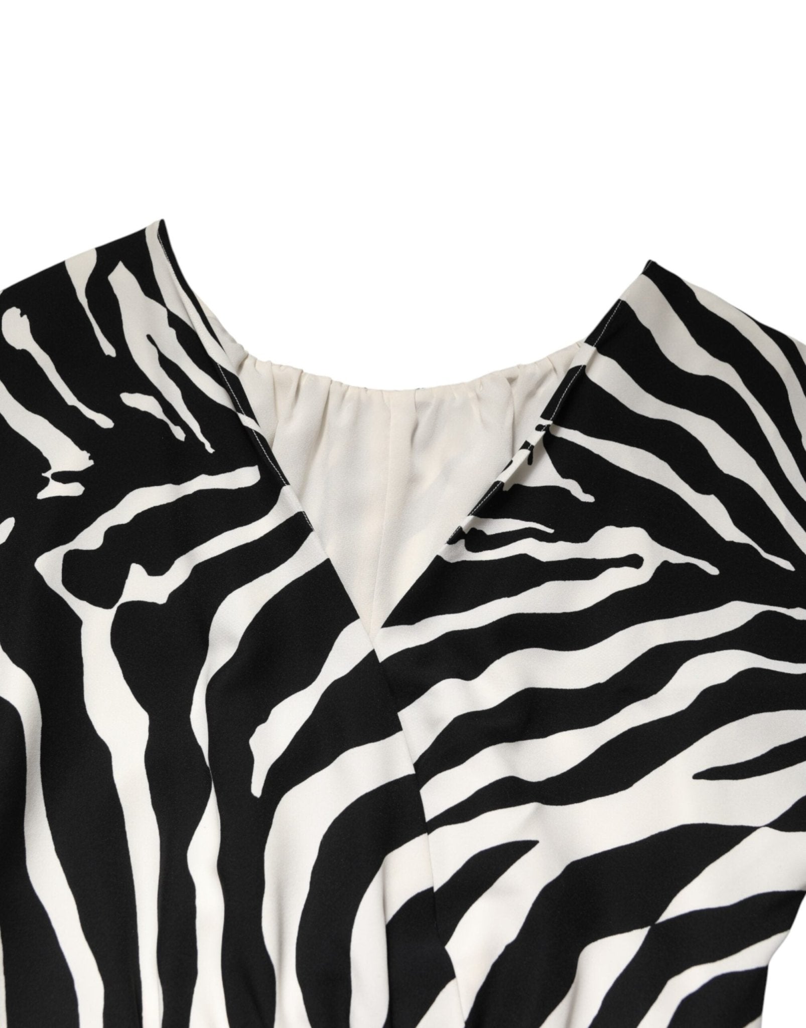 Dolce & Gabbana Black White Zebra Silk Sheath Mini Dress - RIMODA