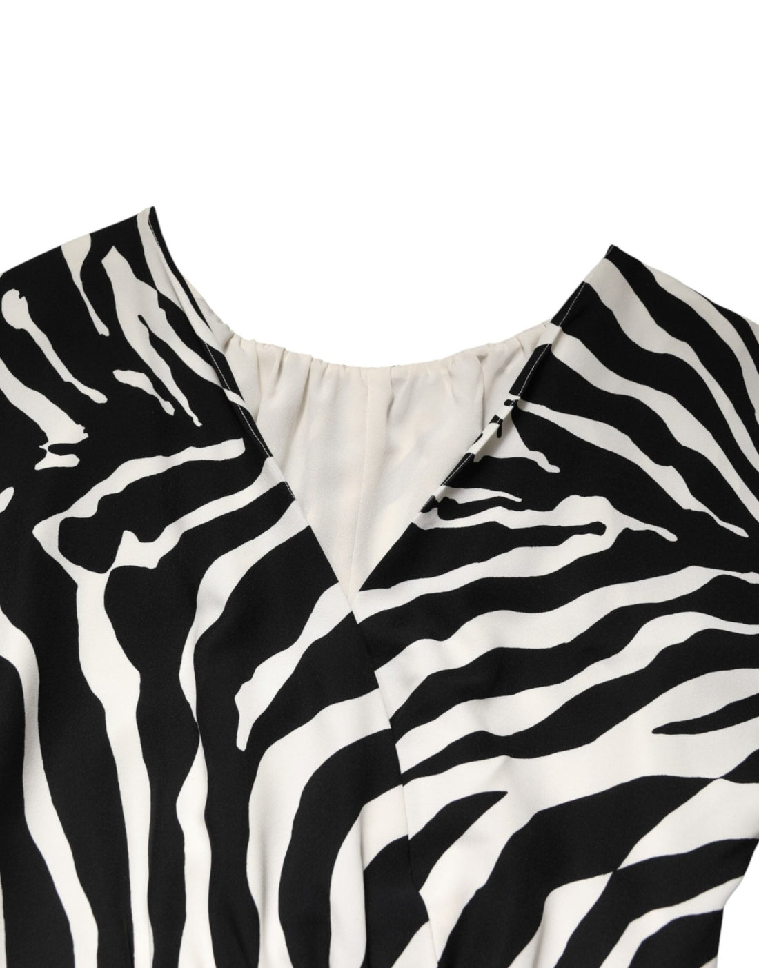 Dolce & Gabbana Black White Zebra Silk Sheath Mini Dress - RIMODA