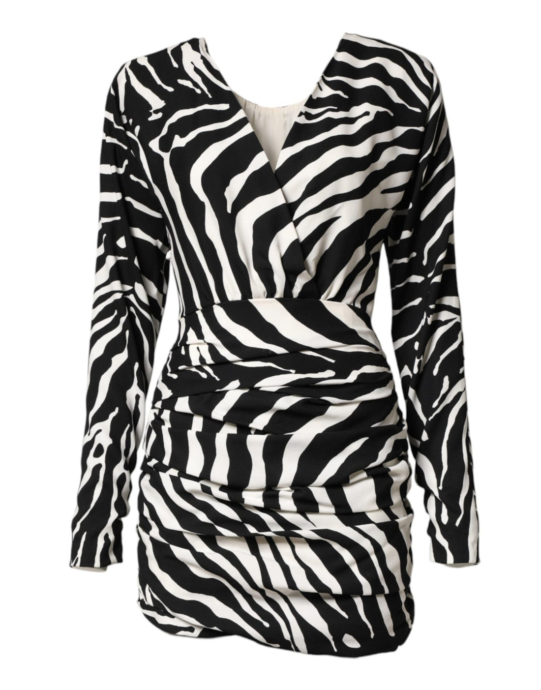 Dolce & Gabbana Black White Zebra Silk Sheath Mini Dress - RIMODA