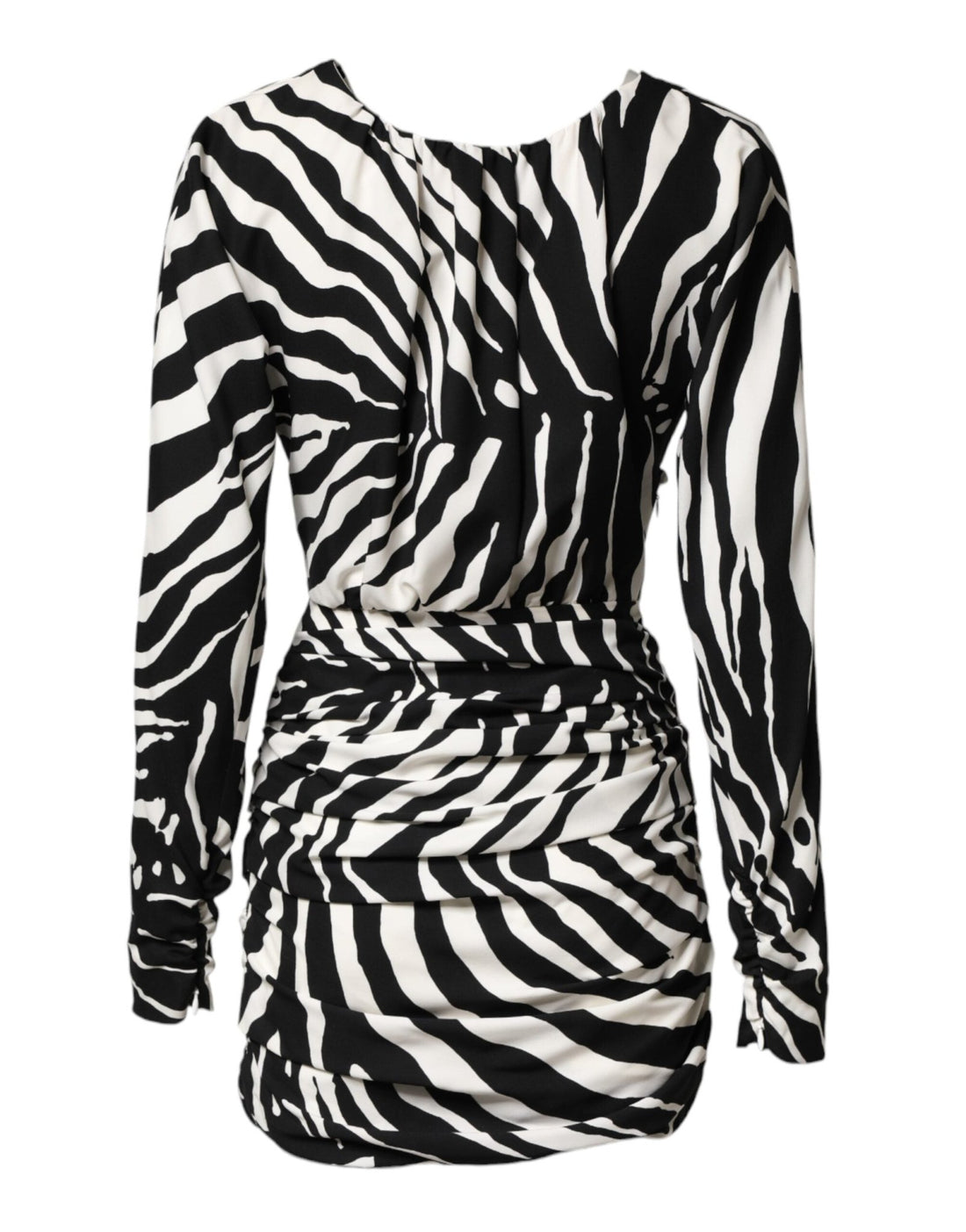 Dolce & Gabbana Black White Zebra Silk Sheath Mini Dress - RIMODA