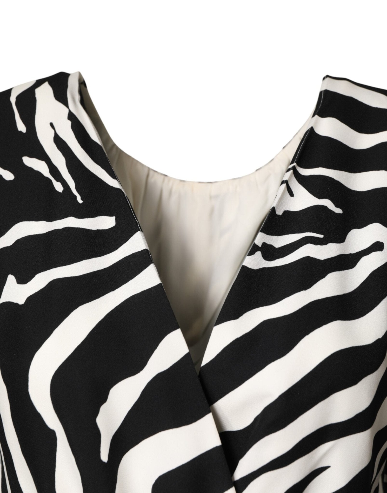 Dolce & Gabbana Black White Zebra Silk Sheath Mini Dress - RIMODA