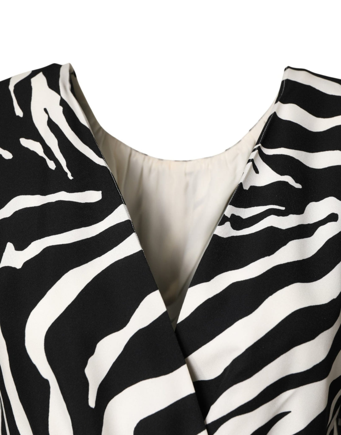 Dolce & Gabbana Black White Zebra Silk Sheath Mini Dress - RIMODA