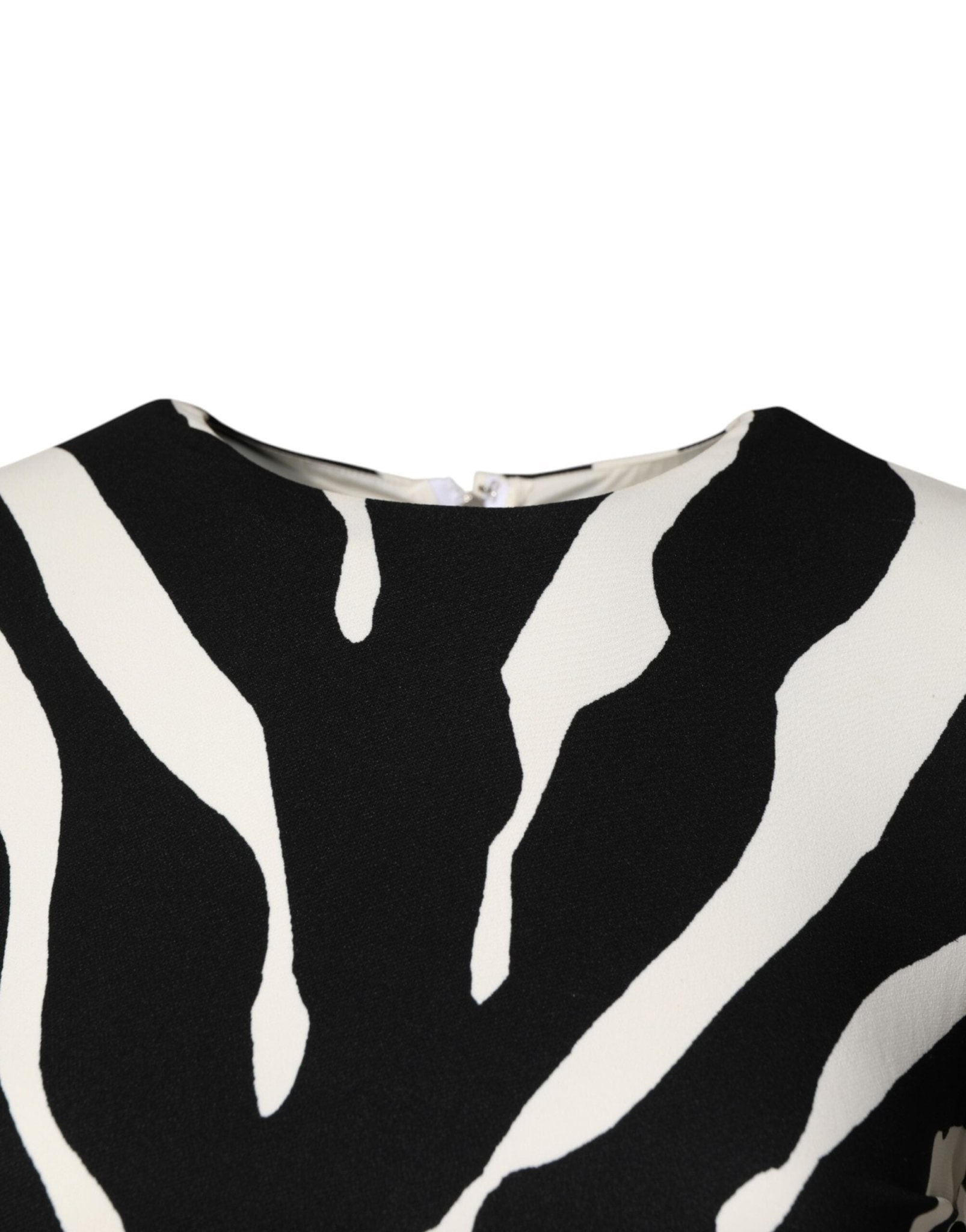 Dolce & Gabbana Black White Zebra Viscose Sheath Midi Dress - RIMODA
