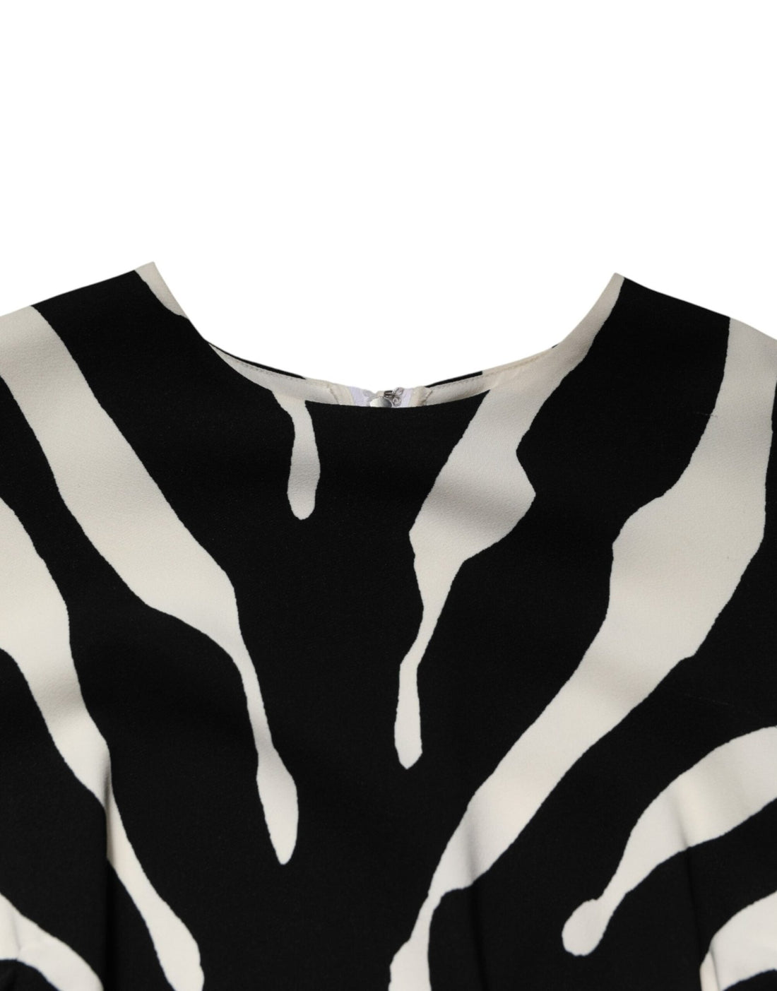 Dolce & Gabbana Black White Zebra Viscose Sheath Midi Dress - RIMODA