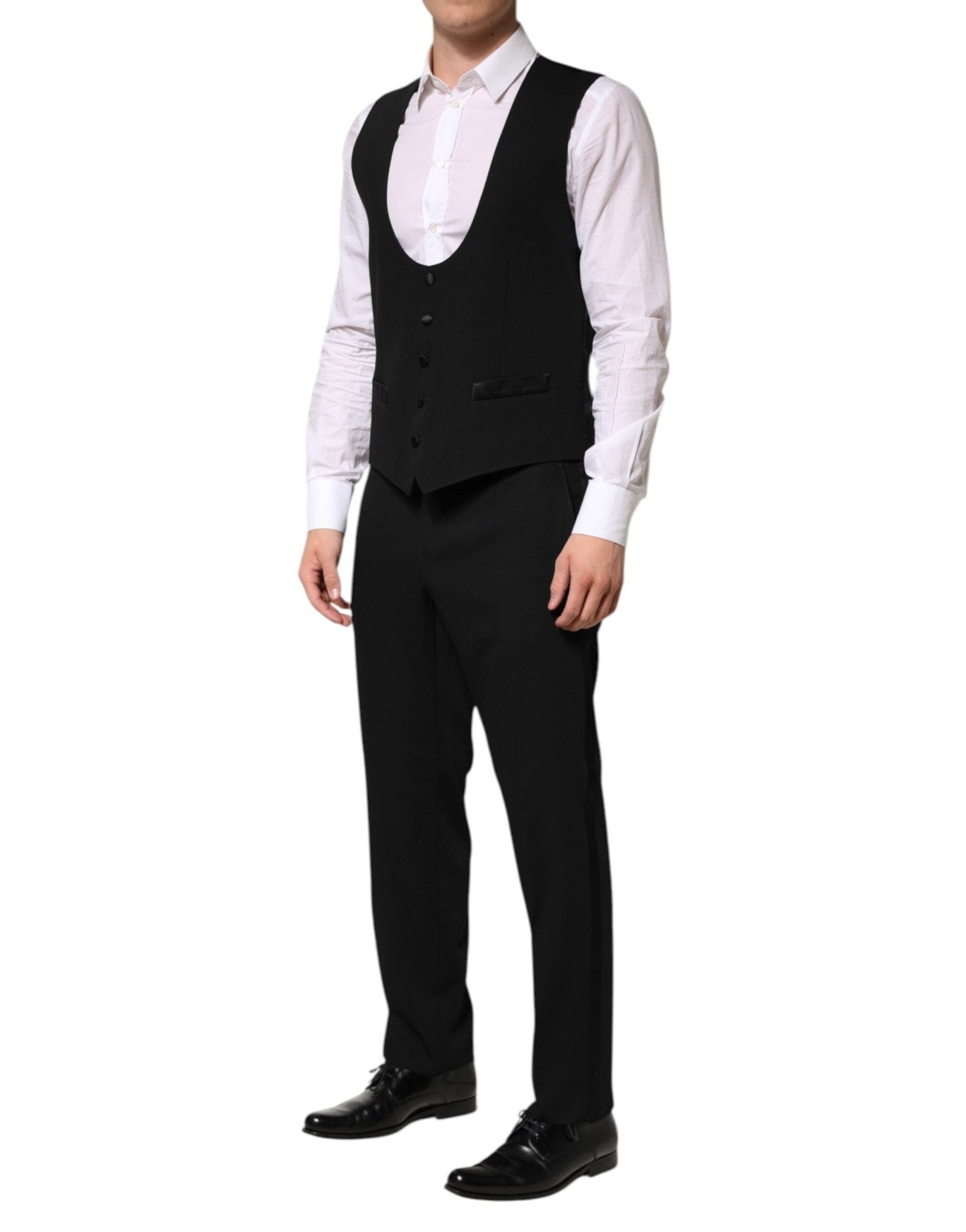 Dolce & Gabbana Black Wool 3 Piece Single Breasted Suit - RIMODA