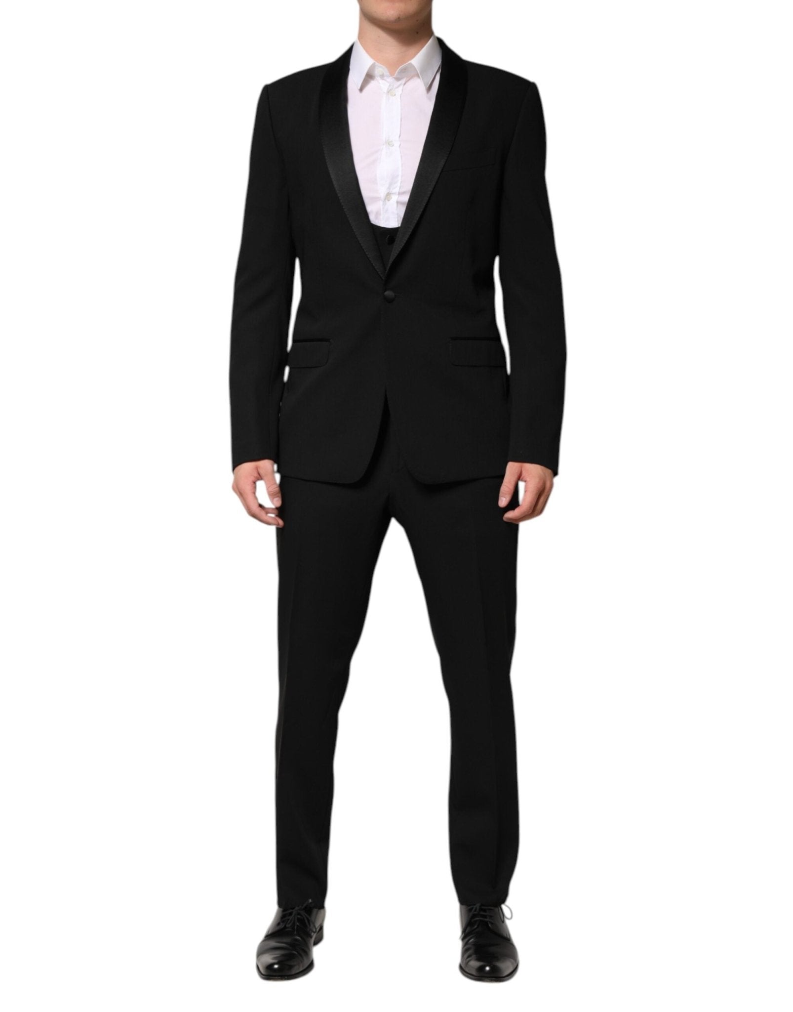 Dolce & Gabbana Black Wool 3 Piece Single Breasted Suit - RIMODA