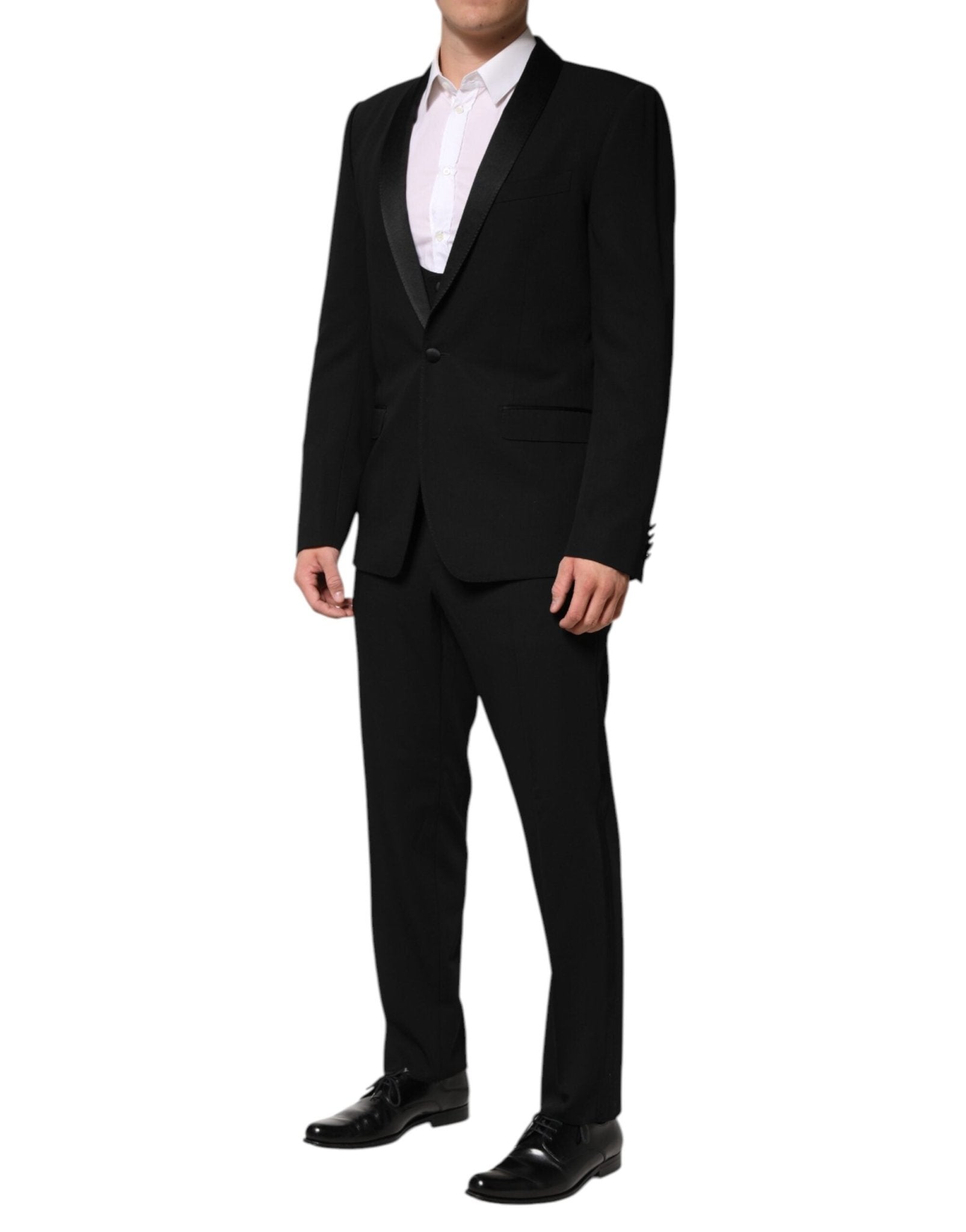 Dolce & Gabbana Black Wool 3 Piece Single Breasted Suit - RIMODA