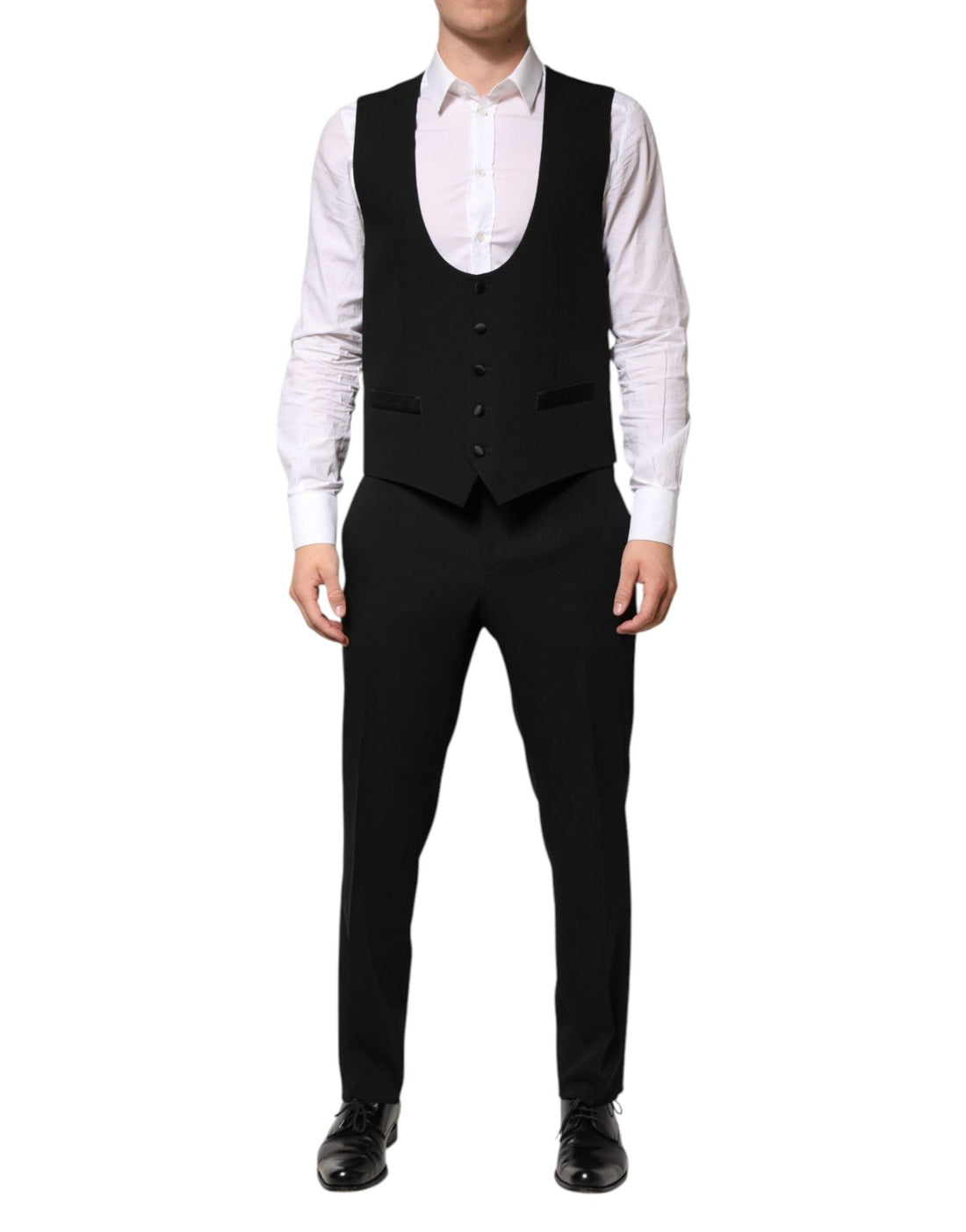 Dolce & Gabbana Black Wool 3 Piece Single Breasted Suit - RIMODA