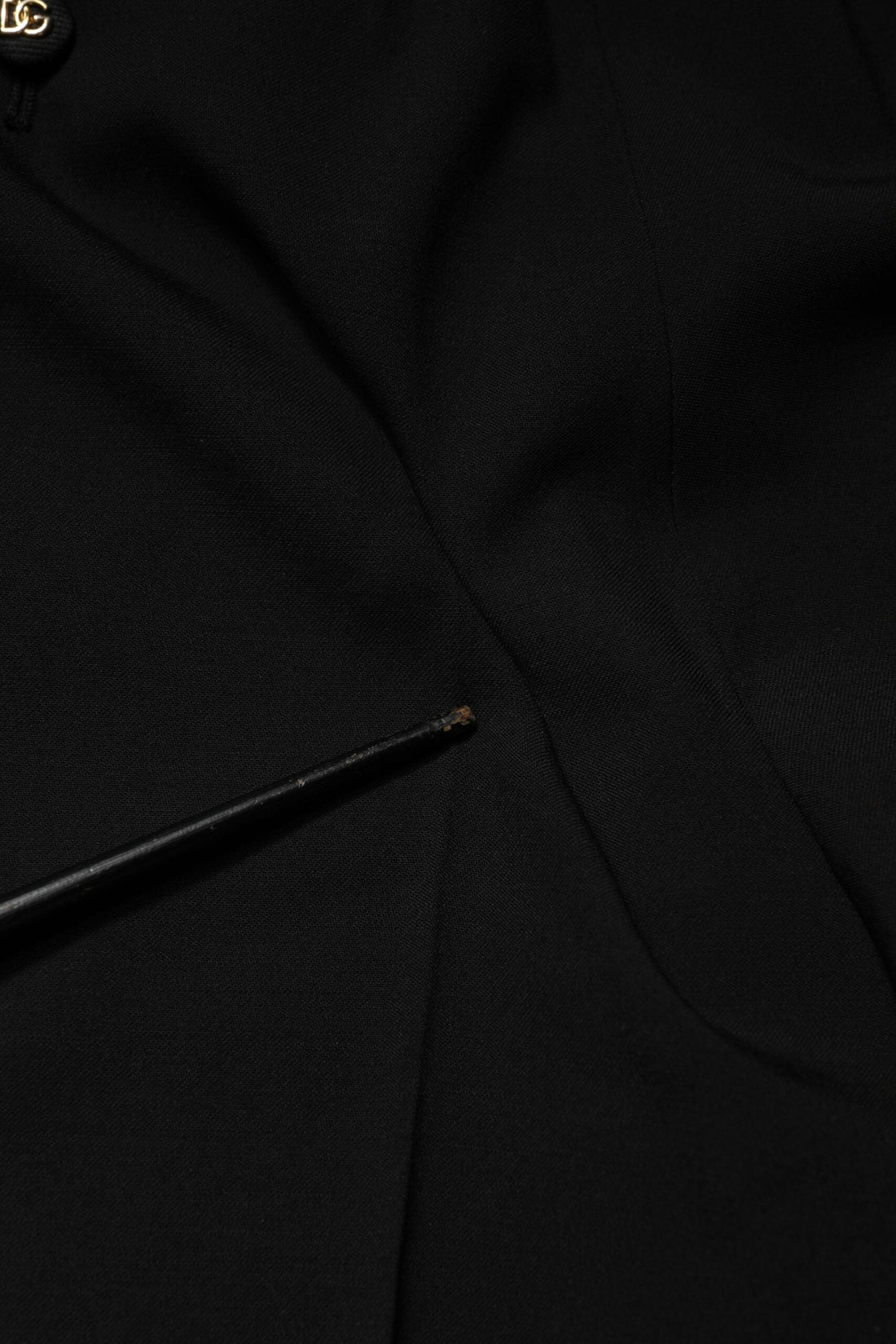 Dolce & Gabbana Black Wool Blend Straight High Waist Pants - RIMODA